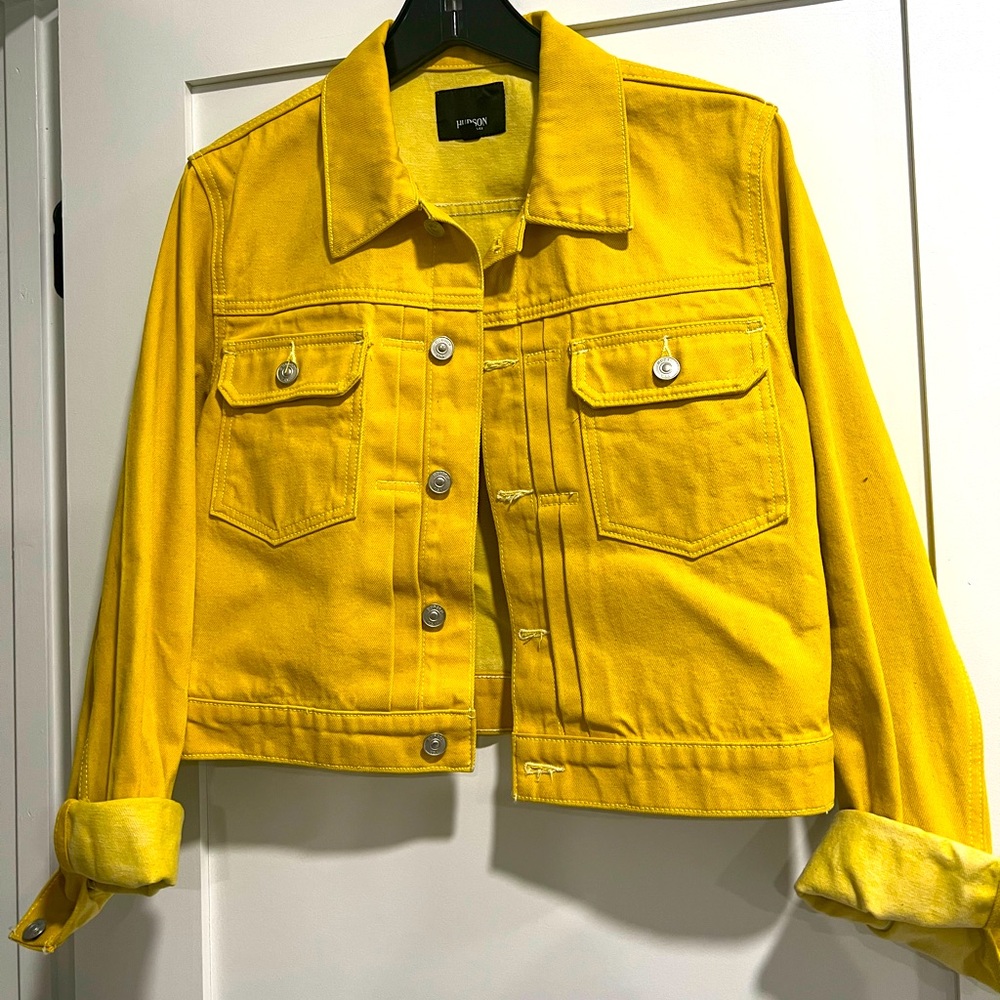 Hudson denim jacket yellow brand new never worn.